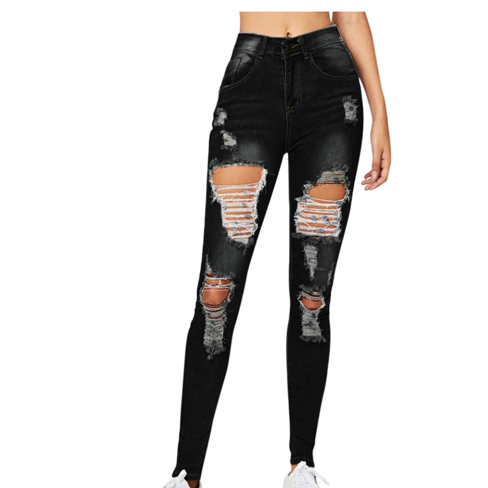 CAKVIICA Women's High Waist Wide Leg Jeans - Korean Fashion Solid Color Relaxed Fit Denim Pants with Pocket Stitching for Casual Wear, Work & Street Style
