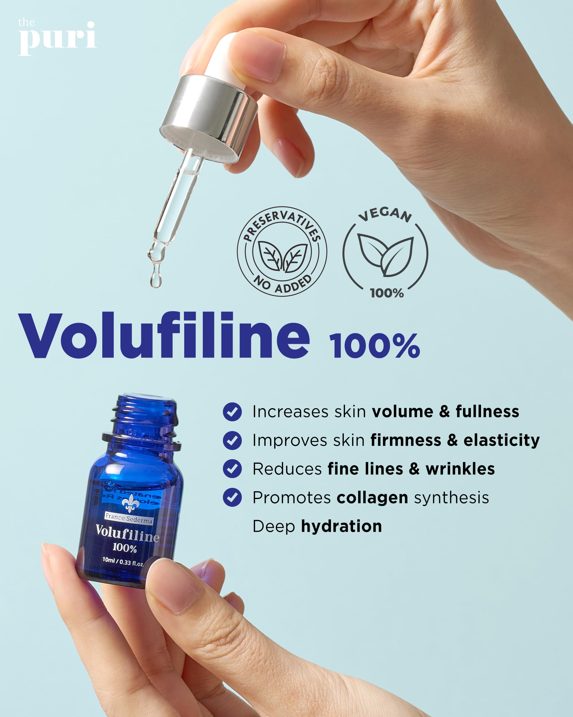 100% Volufiline Serum for Face - Advanced Firming & Lifting Facial Ampoule with French Sederma Technology | Intense Hydration & Skin Rejuvenation for Youthful Glow | Perfect for Layering & DIY Skincare Routines | 0.33 fl.oz (10ml) | Ideal for Nighttime Routine, Anti-Aging Treatment & Daily Moisturizing