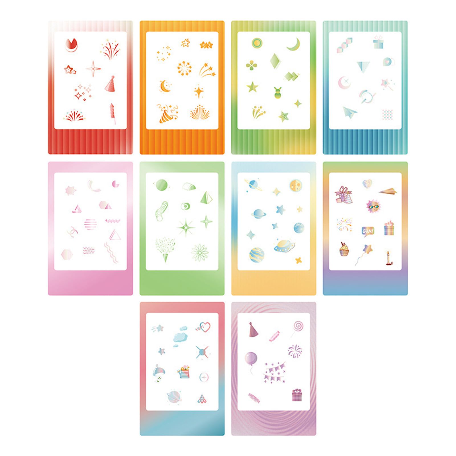 3 Inch Self-Adhesive Photo Frame Stickers - 10Pcs Retro Scrapbook Borders for DIY Albums, Journals, Cards - Perfect for Scrapbooking, Memory Books, and Home Decor