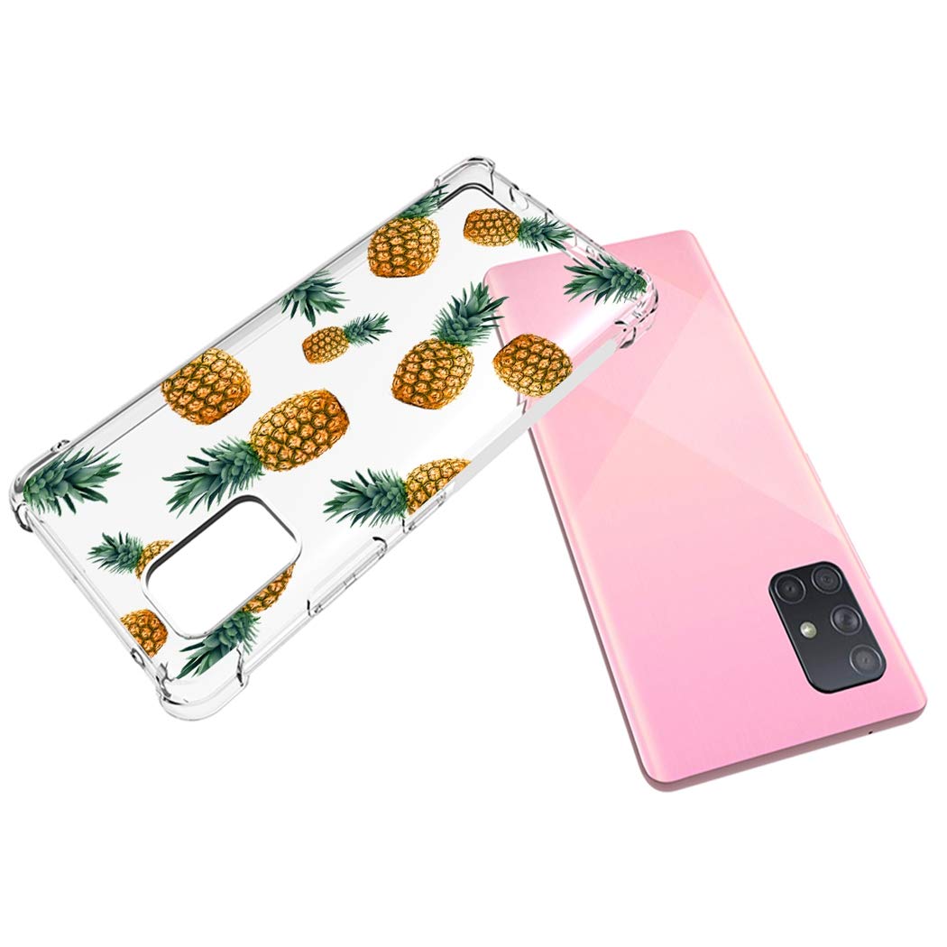 Samsung Galaxy A71 5G Phone Case for Women - Slim Shockproof Clear Pineapple Pattern TPU Protective Cover (Not Compatible with A71 4G) | Perfect for Everyday Use, Work, and Travel Protection