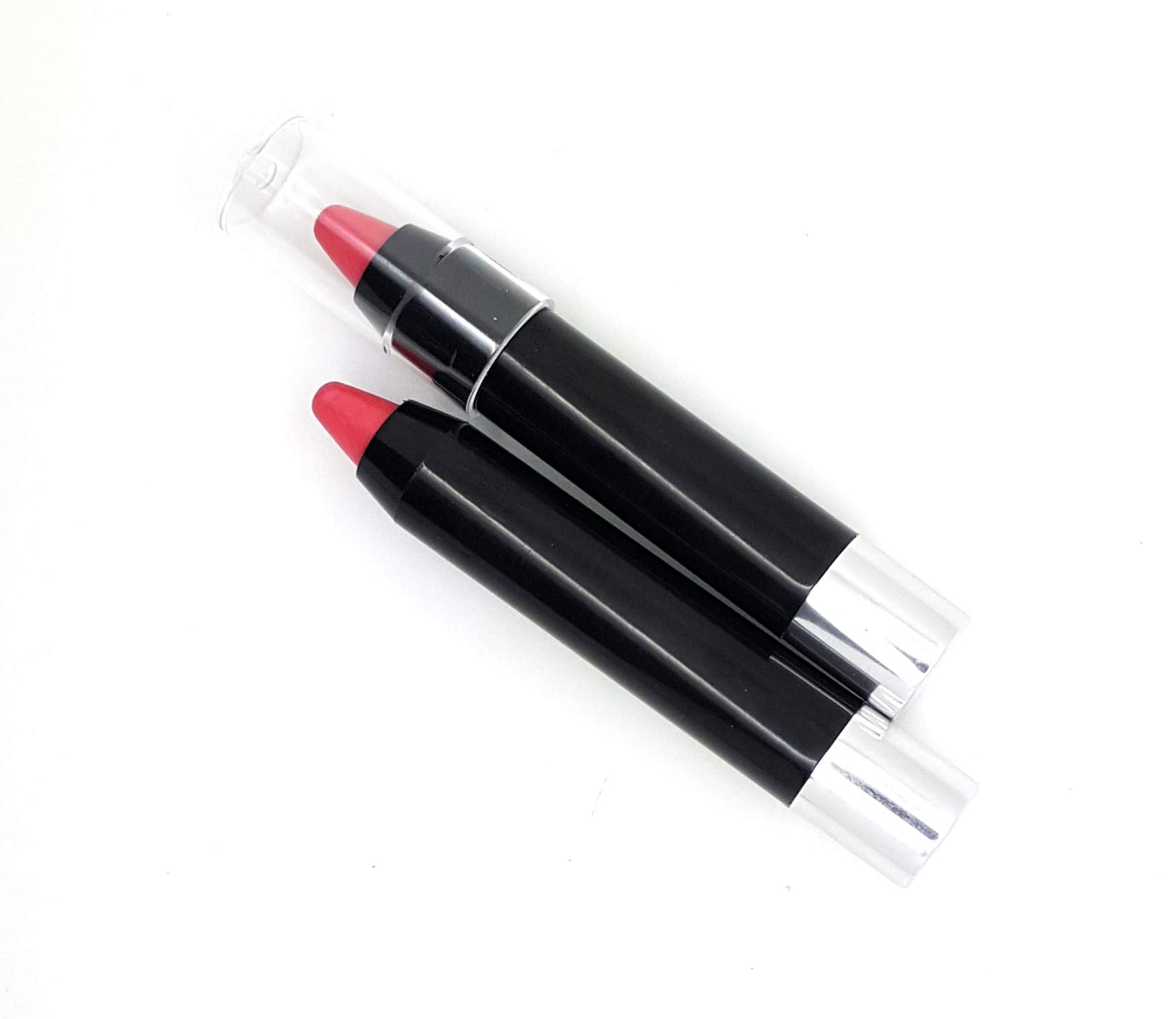 100-Pack Empty Twist-Up Jumbo Cosmetic Pencils - Black with Silver End & Clear Cap for DIY Lipstick & Lip Liner - Perfect for Makeup Artists, DIY Cosmetics, and Beauty Enthusiasts