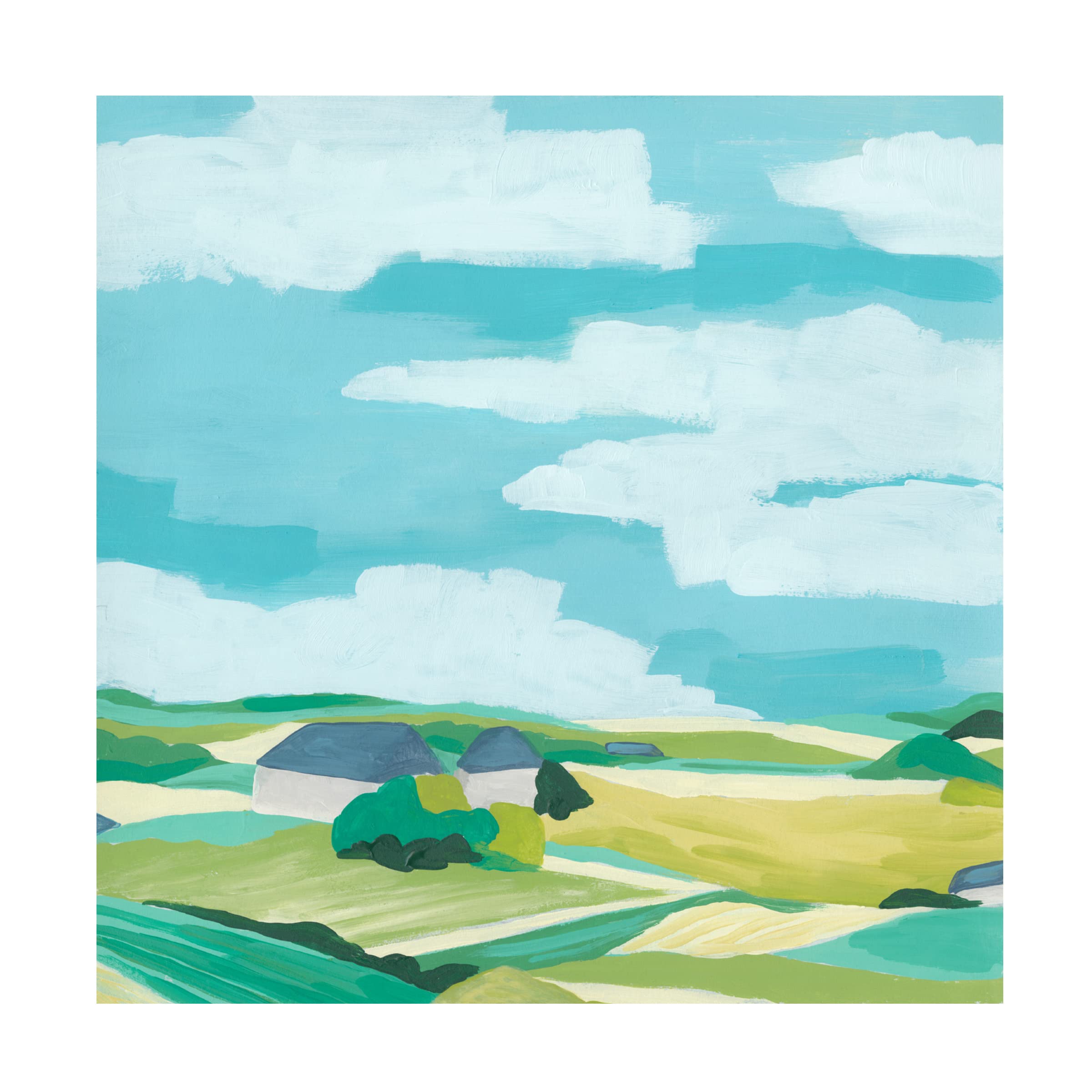 Trademark Fine Art 'Village Valley I' Canvas Wall Art Print by June Erica Vess - Perfect for Living Room, Bedroom & Office Decor