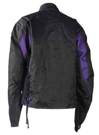 Women's Black & Purple Textile Motorcycle Jacket - Stylish Protective Riding Gear for Harley, Cruiser & Street Bikes | Perfect for Commuting, Road Trips & Motorcycle Events