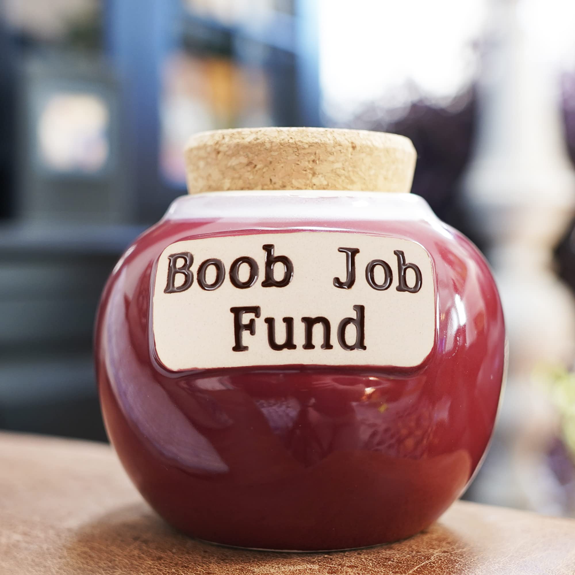 Funny Piggy Bank for Women - Unique Adult Novelty Candy Jar - Perfect Friend Gift & Mastectomy Recovery Present - Great for Home Decor, Office Desk & Gift Giving Occasions