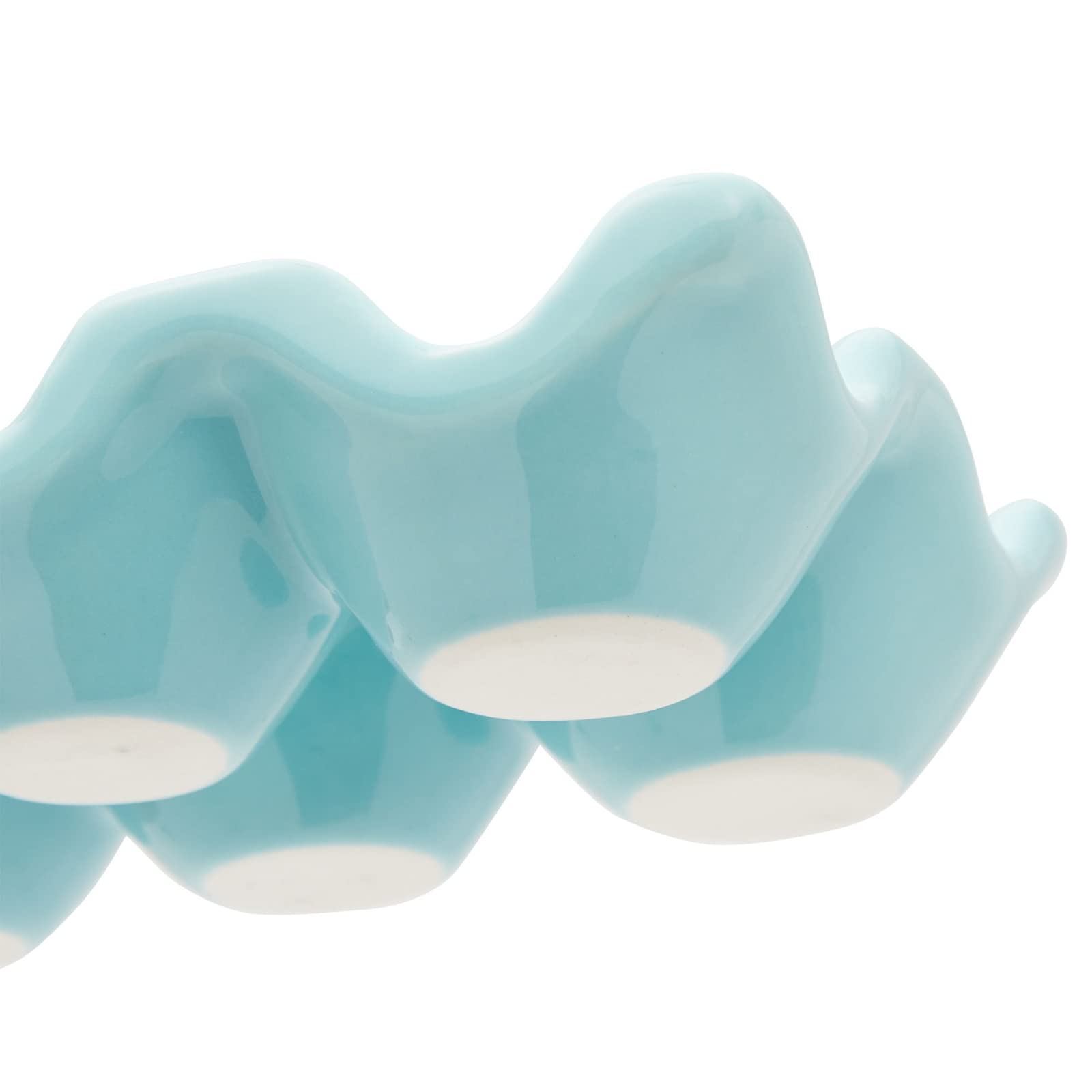 Farmlyn Creek Ceramic Egg Holder - 2 Pack Teal Porcelain Egg Tray for 6 Eggs | Countertop & Refrigerator Storage | Perfect for Easter Egg Painting, Hard Boiled Eggs & Kitchen Organization | Durable & Stylish Home Decor