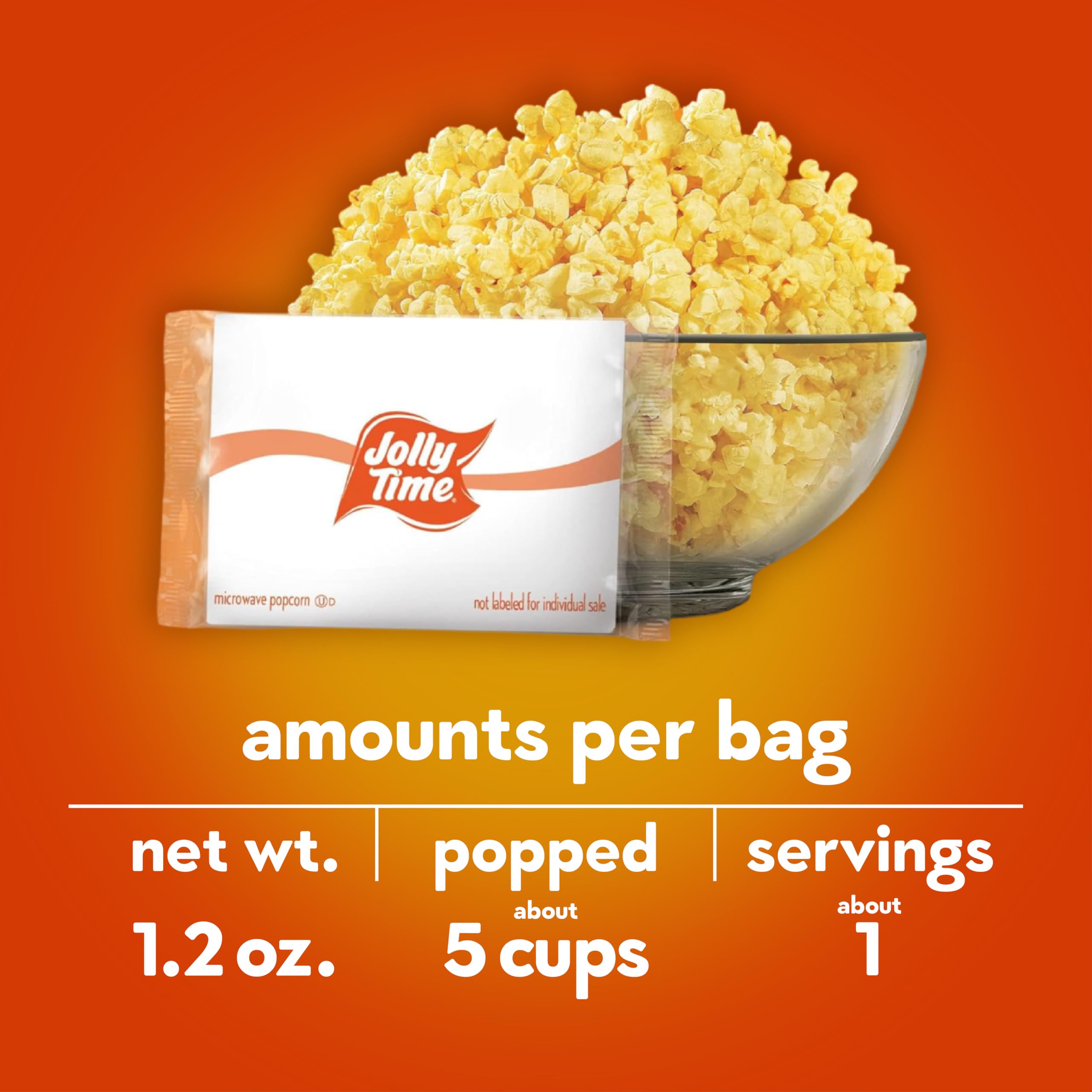 Jolly Time Healthy Pop Microwave Popcorn - Low Fat, Gluten Free, Non-GMO, Butter & Sea Salt Flavor (1.2oz Bags, Pack of 4) | Perfect for Movie Nights, Healthy Snacking & Office Breaks