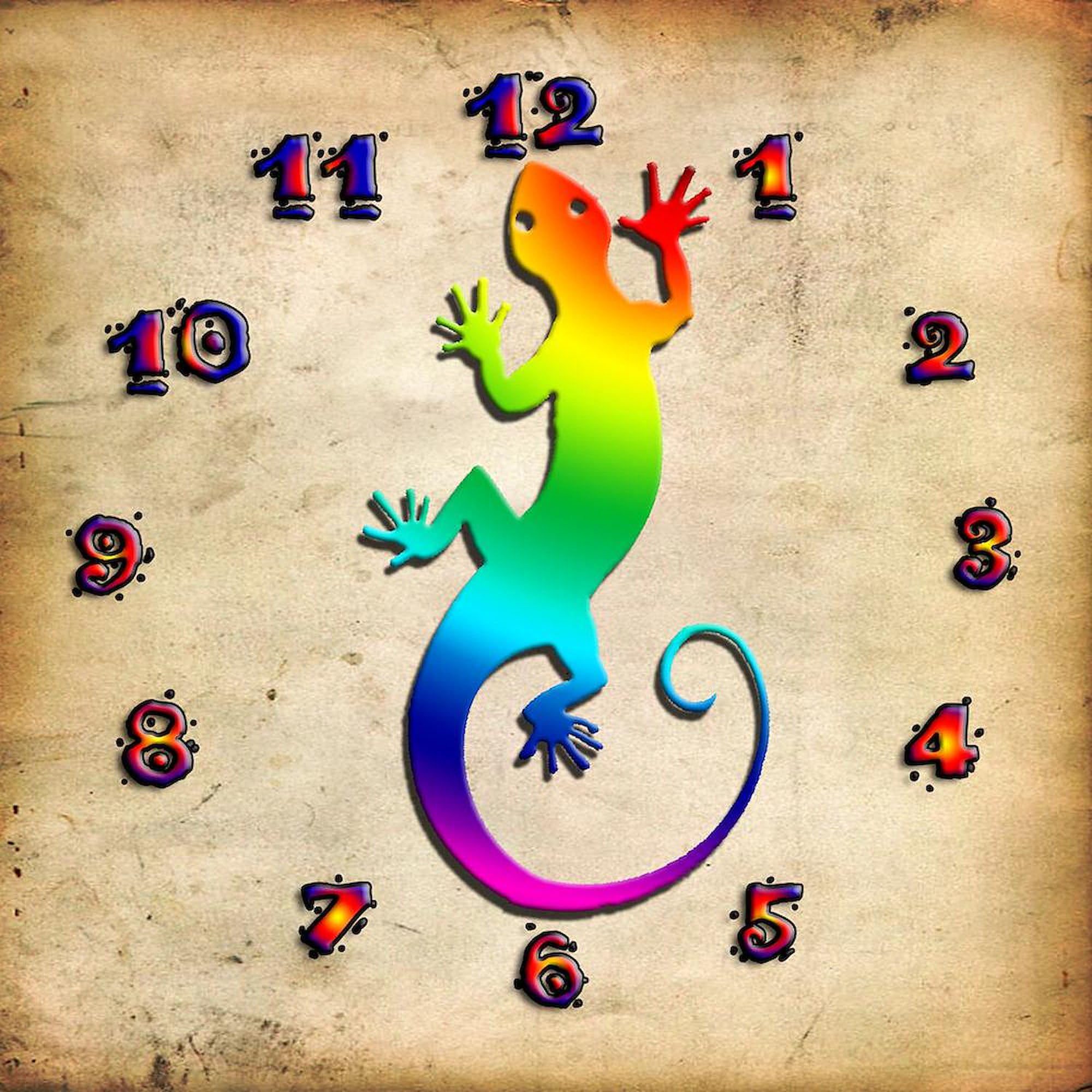Rainbow Gecko 10 Inch Wall Clock - Unique Home & Office Decor for Living Room, Kitchen, Bedroom | Perfect Gift for Reptile Lovers & Nature Enthusiasts