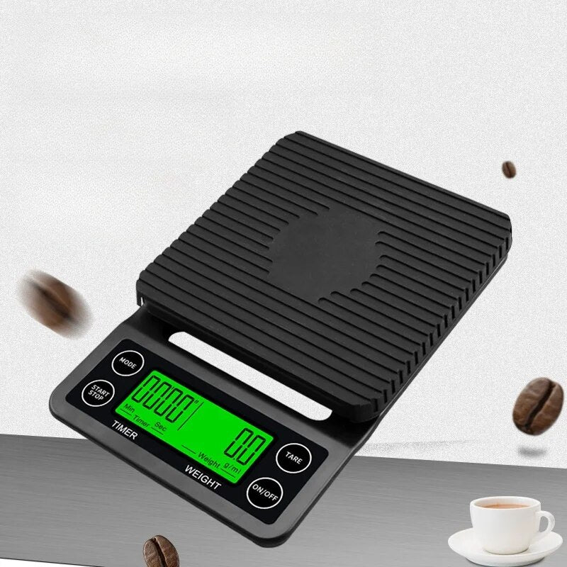 ANYCO Anygleam Digital Kitchen Timer & Coffee Scale - 3kg Capacity, Dark Grey - Perfect for Baking, Brewing & Meal Prep