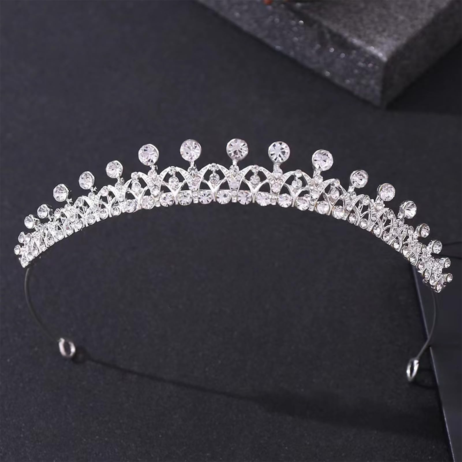 FASSME Golden Bridal Headpiece - Simple Wedding Tiara & Performance Hair Accessories for Halloween, Birthday, Anniversary | Elegant Headwear for Brides, Dancers & Special Occasions