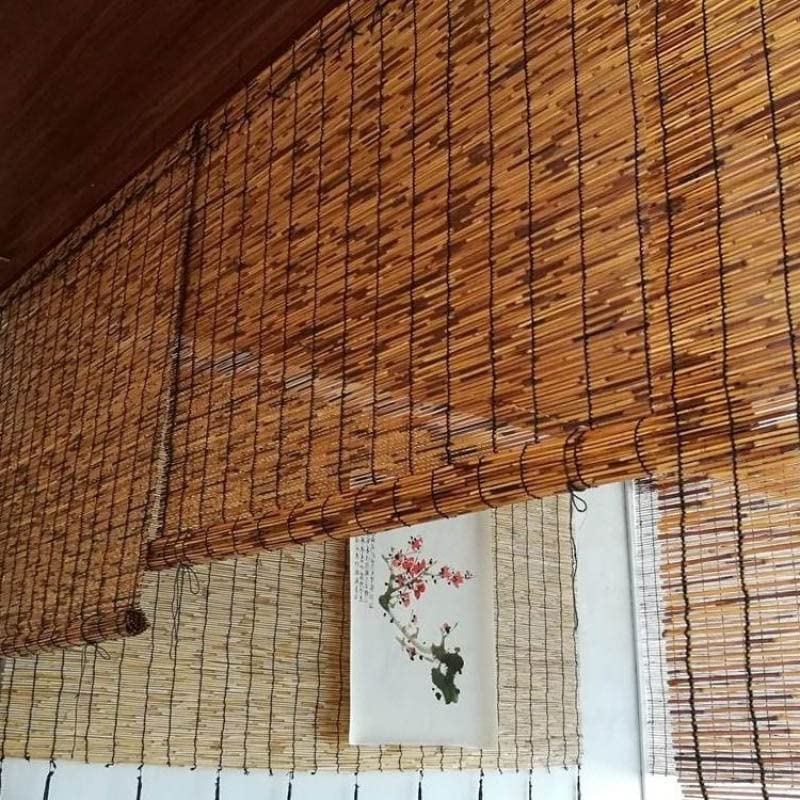 Natural Bamboo Reed Fence Panel 4.6FT x 19.7FT - Handwoven Waterproof Privacy Screen for Outdoor Sun Shade - Perfect for Balcony, Patio, Garden, and Yard Decoration