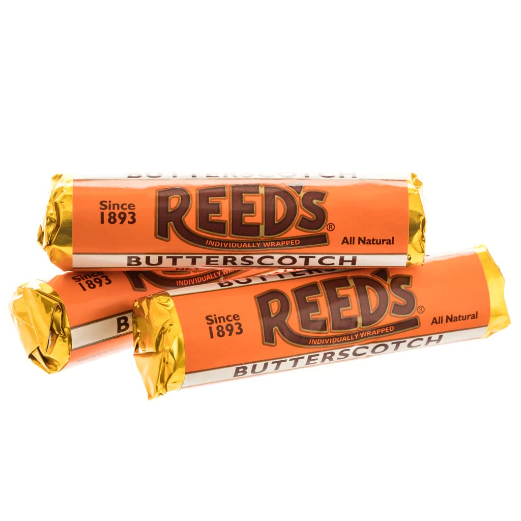 NOSH PACK Reeds Hard Candy Variety Pack - 16 Individually Wrapped Rolls with Peppermint, Cinnamon, Root Beer & Butterscotch Flavors | Bulk Candy for Office Snacks, Party Favors & Gift Baskets