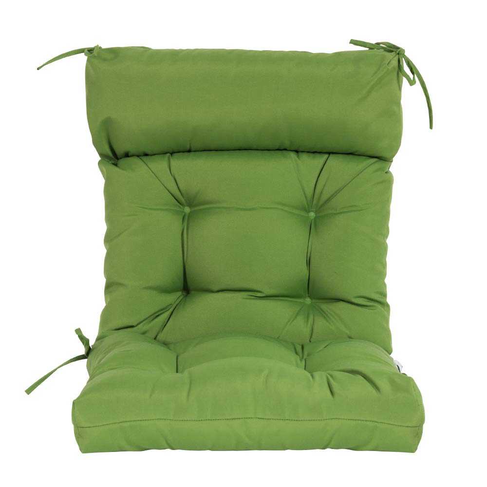 QILLOWAY High Back Chair Cushions Set of 4 - Indoor Outdoor Tufted Replacement Cushions for Patio, Dining, and Lounge Chairs - Comfortable & Durable (Green)