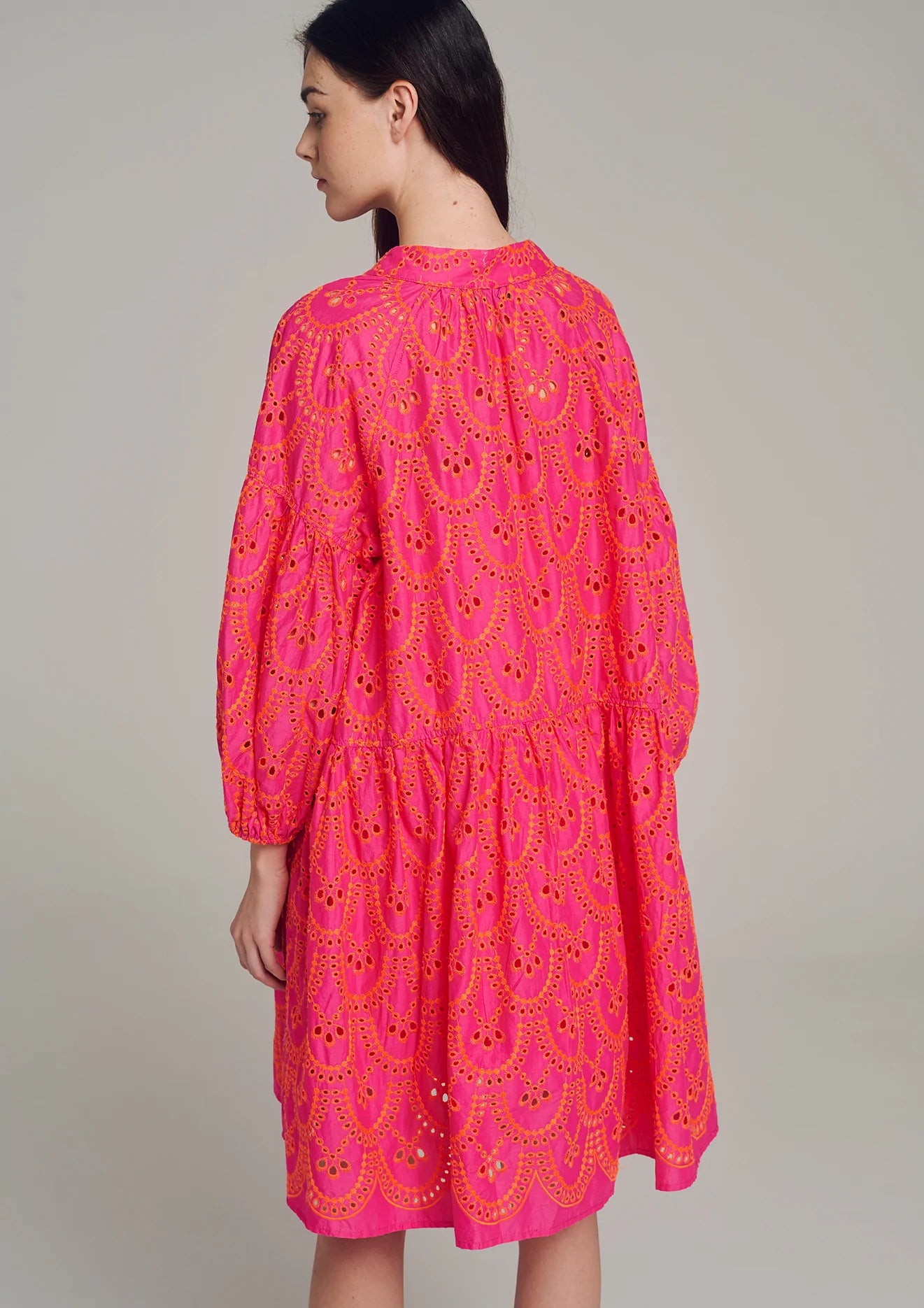 Amorgos Women's Fuchsia & Orange Floral Summer Dress - Perfect for Beach Vacations, Parties & Casual Outings