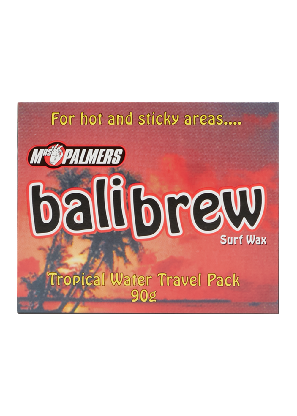 Mrs. Palmers Bali Brew Surfboard Wax - Tropical Scent, Non-Toxic Grip for All Water Temperatures | Perfect for Surfing, Bodyboarding & Water Sports