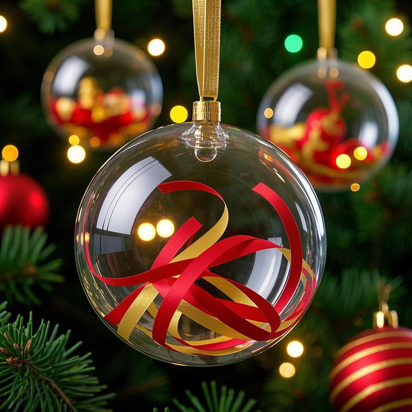 MANCHAP 30-Pack 100mm Clear Plastic Fillable Ornament Balls - Transparent Acrylic Christmas Baubles for DIY Crafts, Holiday Decor, Wedding Centerpieces & Party Decorations | Perfect for Tree Decor, Gift Filling & Home Decoration