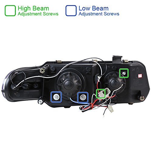 Spec-D Tuning Black Halo LED Projector Headlights - Compatible with Dodge Avenger & Sebring Coupe (2LHP-AVG97JM-TM) | High-Performance Lighting for Night Driving & Custom Car Upgrades