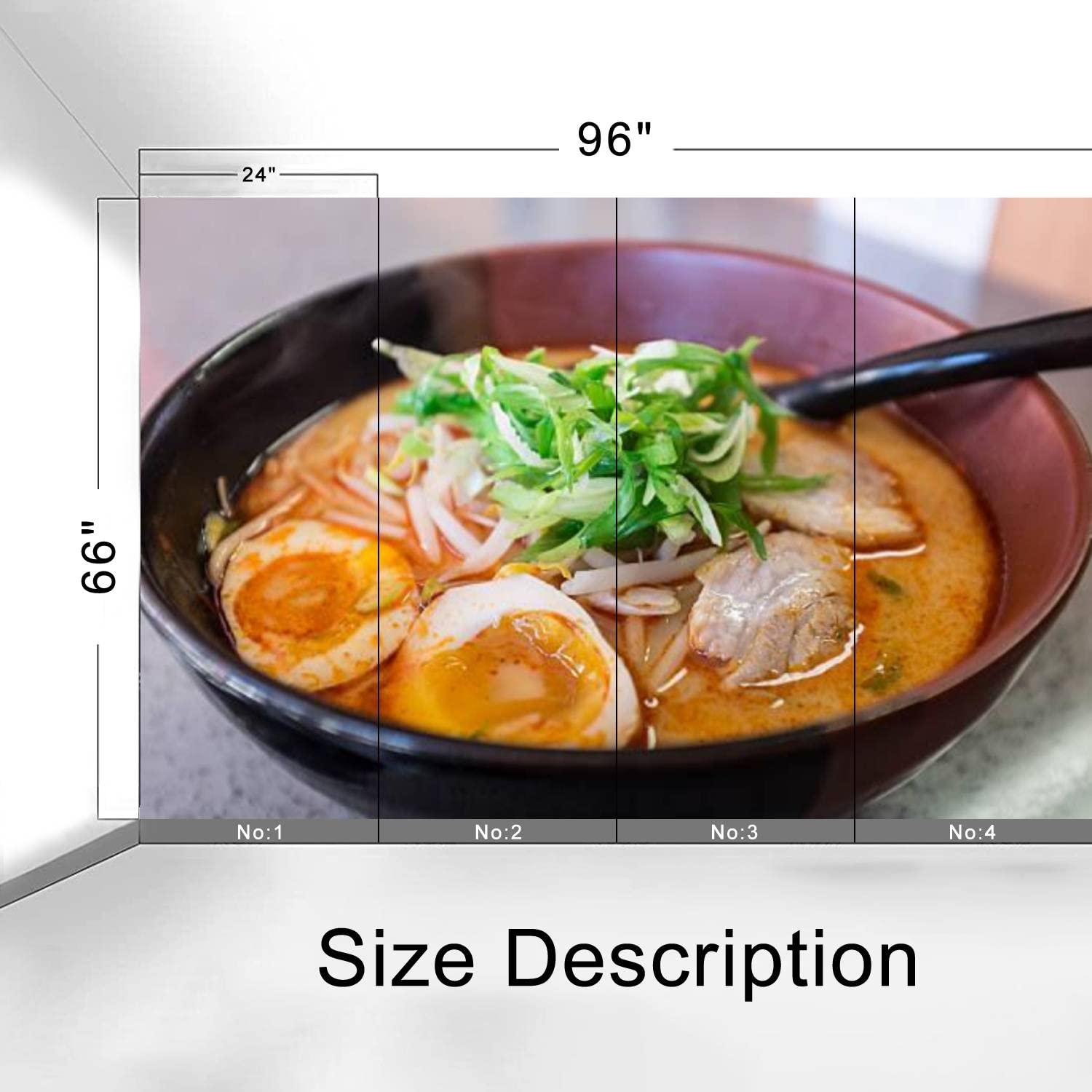 Japanese Ramen Noodle Soup PVC Wallpaper - Peel and Stick Removable Self-Adhesive Wall Mural for Living Room & Bedroom Decor - Perfect for Asian-Themed Home Interiors and Restaurant Wall Design