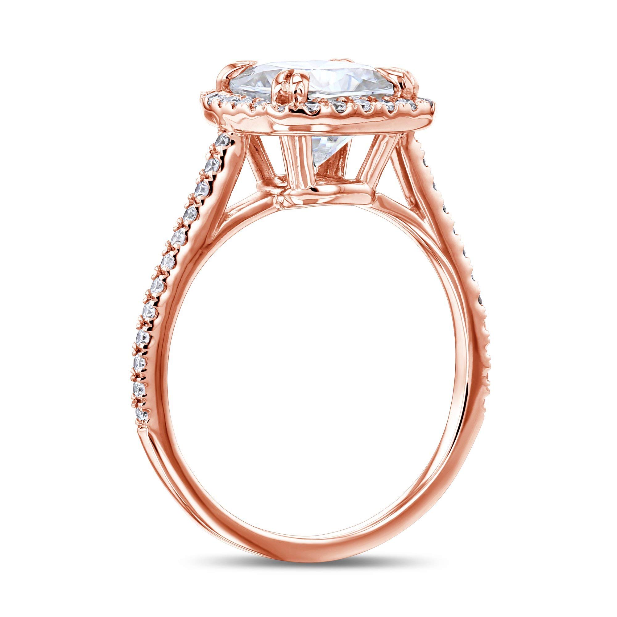 Kobelli 2 Carat Cushion Cut Moissanite & Lab Diamond Halo Engagement Ring - Perfect for Proposals, Weddings & Anniversary Gifts