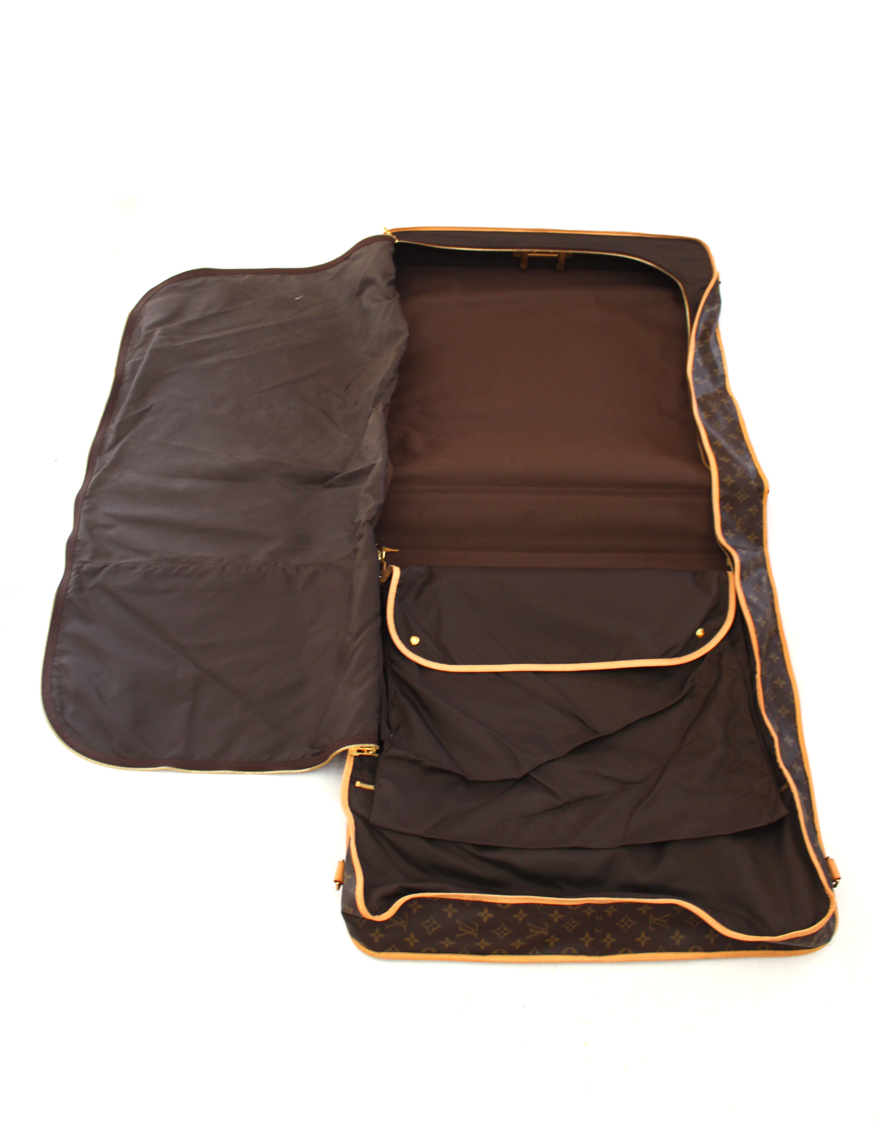Authentic Louis Vuitton Garment Luggage Bag - Brown Monogram Canvas & Leather Travel Duffle - Perfect for Weekend Getaways, Business Trips & Luxury Vacations