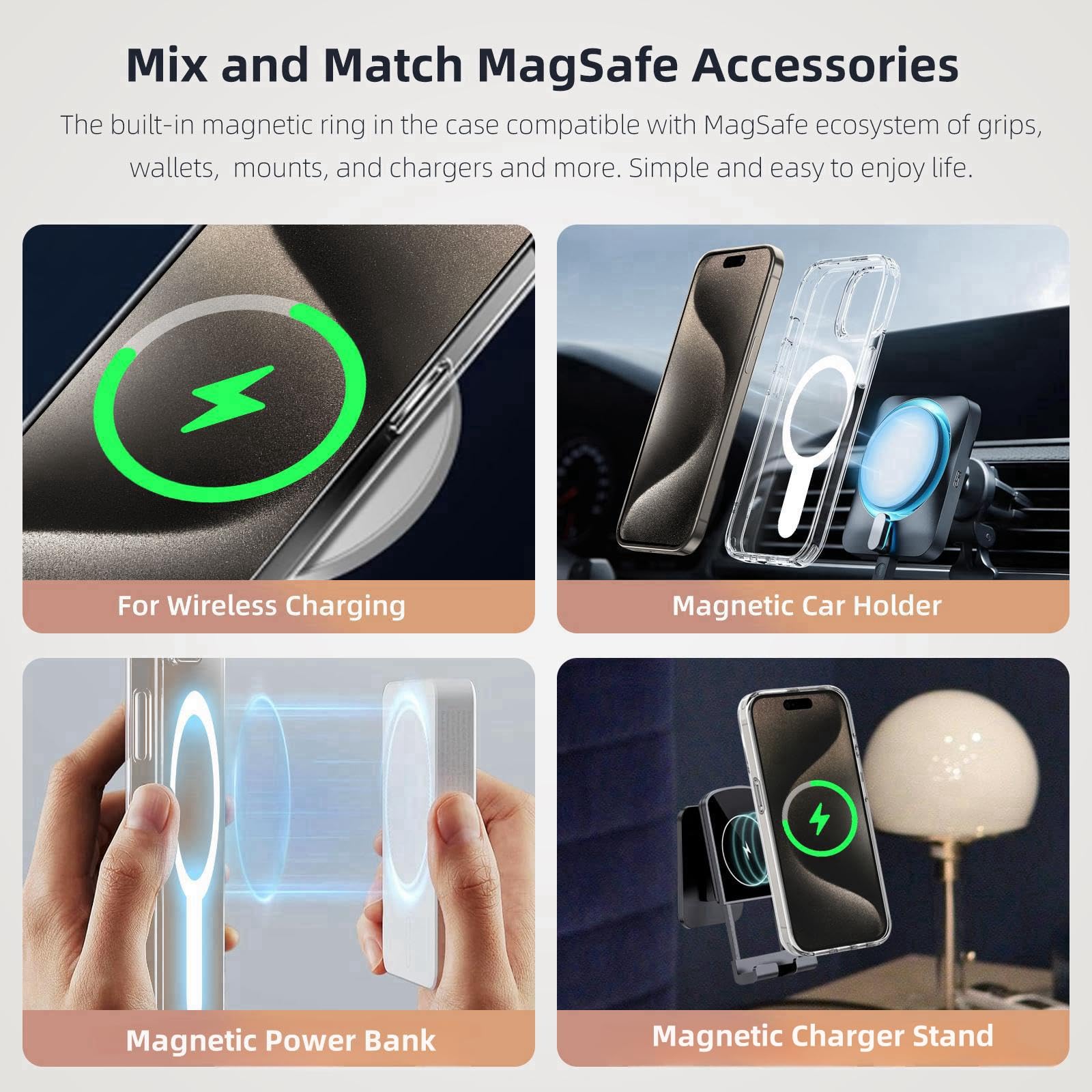 AUROX iPhone 15 Pro Max Case with MagSafe - Military Protection & Invisible Stand | Slim Magnetic Cover for Everyday Use