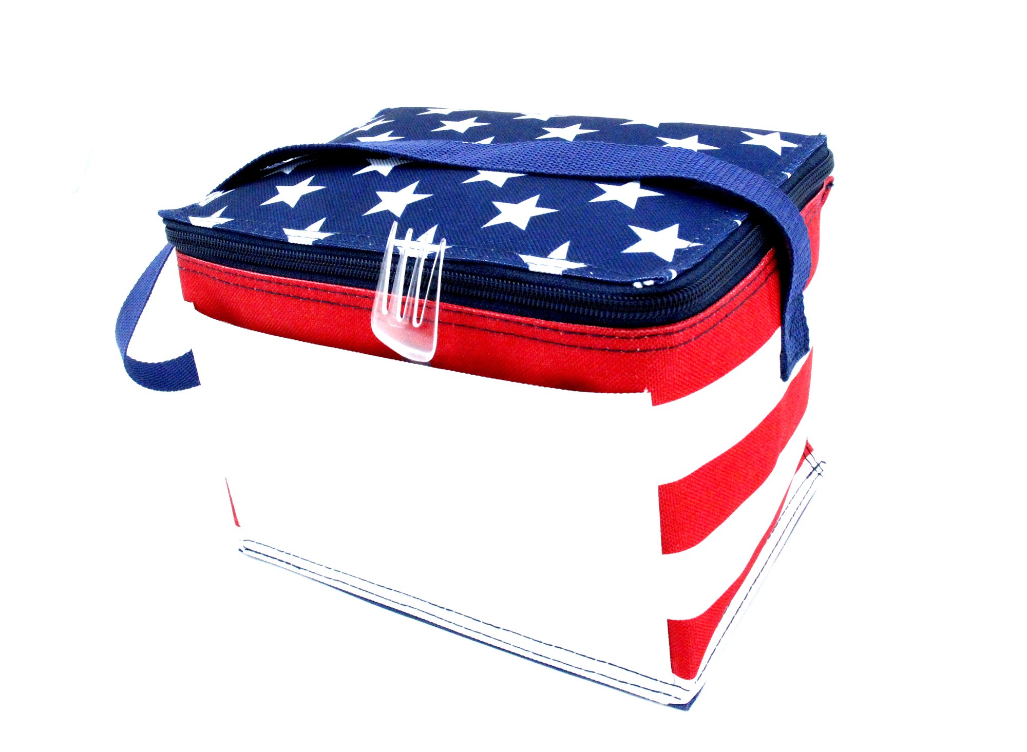 Patriotic Insulated Lunch Cooler Bag - 6 Can Capacity for Beverages & Picnics | Perfect for Work, School, Outdoor Activities & Beach Trips