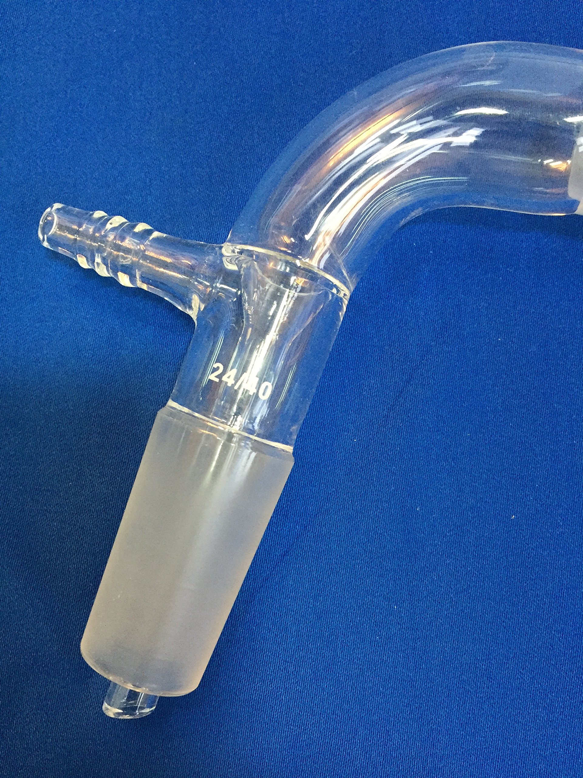 24/40 Glass Vacuum Take-Off Adapter with 105° Bend Joint - High-Quality Vacuum Receiver Tube for Chemistry Lab Distillation & Extraction