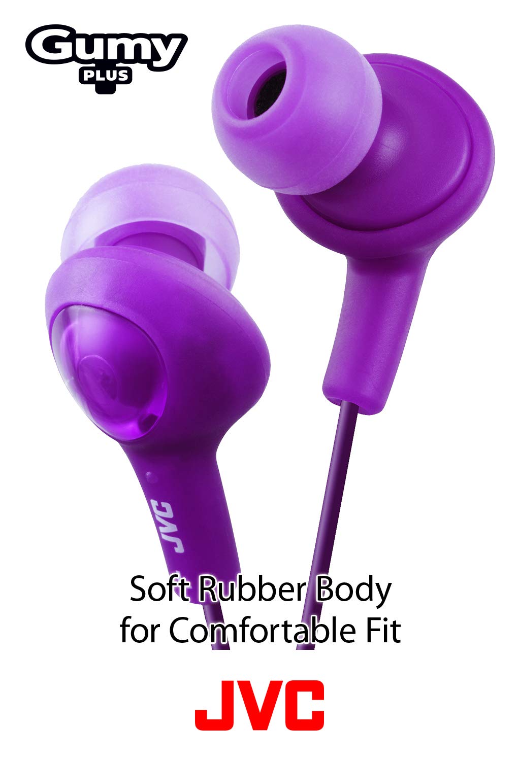 JVC HAFR6A Gumy Plus In-Ear Headphones with Deep Bass - Comfortable Earbuds for Running, Gym & Travel (Blue) - Perfect for Workouts, Commuting & Music Lovers
