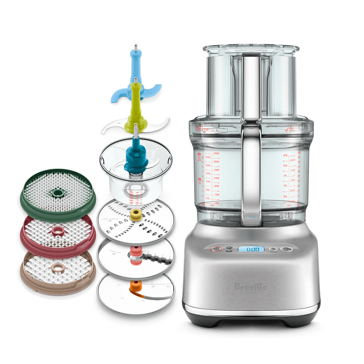 Breville Paradice 16-Cup Food Processor with Brushed Stainless Steel - Powerful 1000W Motor for Chopping, Slicing & Dicing - Perfect for Meal Prep, Baking & Large Family Cooking (Model BFP838BSS1BNA1)