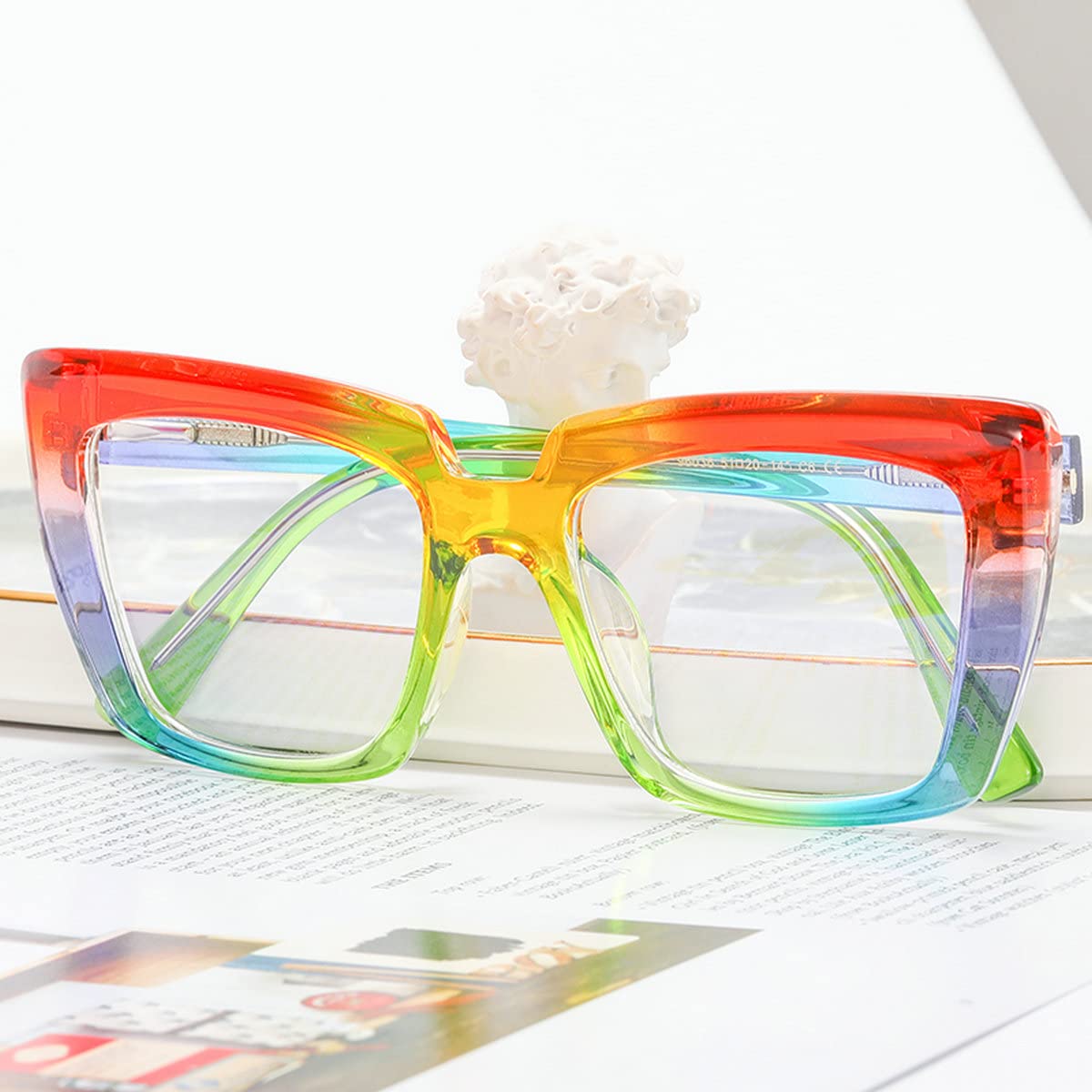 Blue Light Blocking Glasses for Women - TR90 Rainbow Reading Glasses with Anti-UV Protection - Fashion Eyewear for Computer Use, Gaming & Digital Screen Time