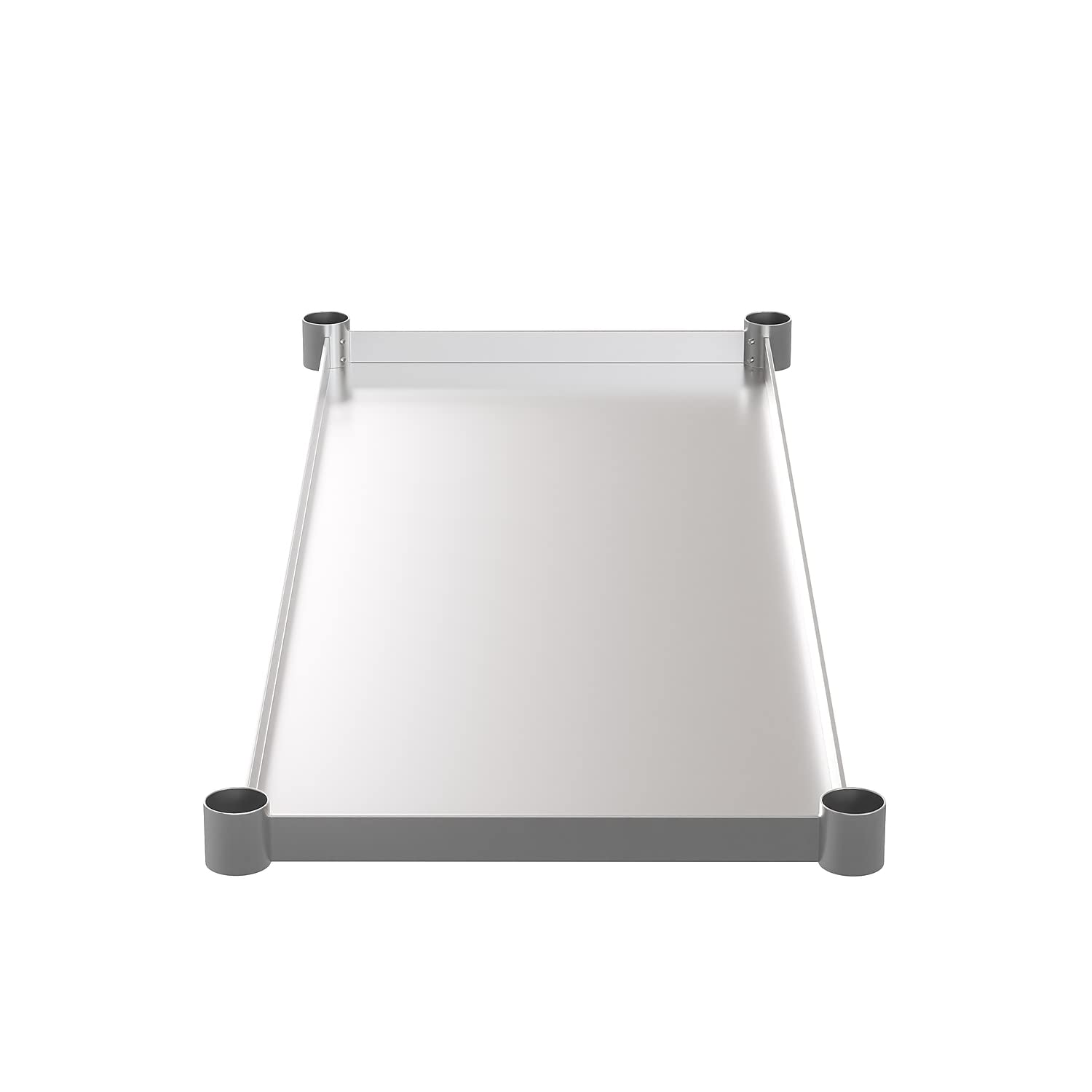 Flash Furniture Adjustable Under Shelf for 24x48 Inch Stainless Steel Work Tables - Galvanized Steel Lower Storage Shelf for Kitchen Prep & Commercial Use - Perfect for Restaurants, Cafes & Food Service Areas