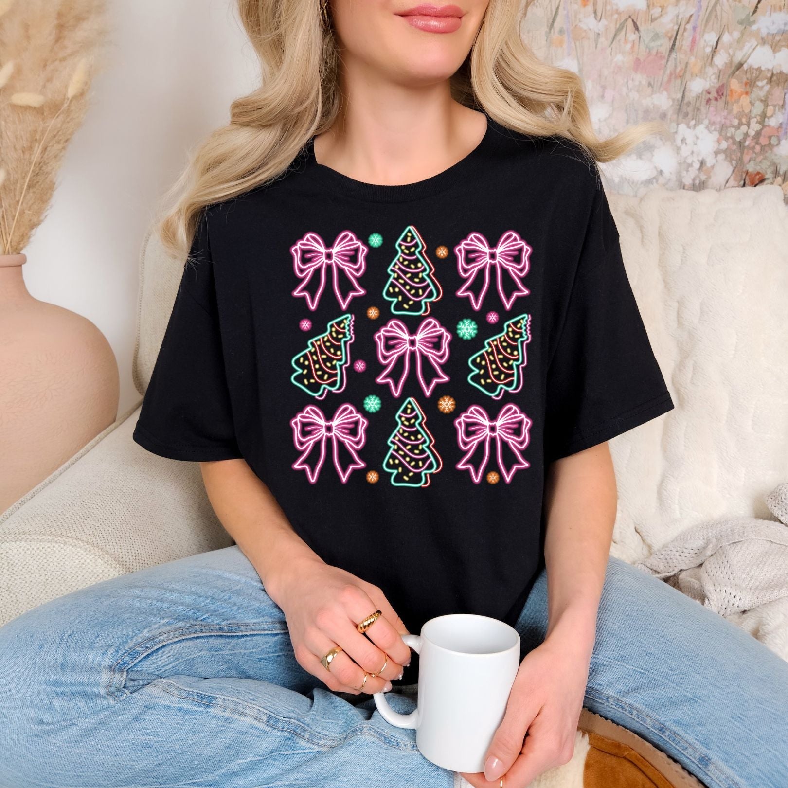 Trendy Neon Coquette Graphic Tee for Women - Vintage French Style Cotton T-Shirt - Perfect for Casual Outfits, Parties & Streetwear Fashion
