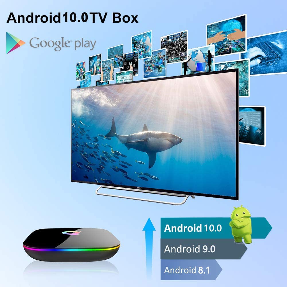 Android TV Box 10.0 | 2GB RAM 16GB ROM | H616 Quad-core Cortex-A53 | 6K 3D Support | 2.4GHz WiFi & Ethernet | HDMI 2.0 | Streaming Media Player for Netflix, YouTube & Gaming