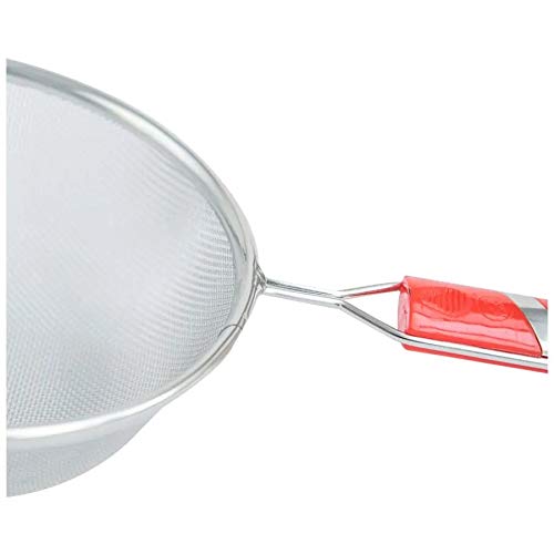 Premium Stainless Steel Large Soup & Juice Strainer 35cm - Heavy Duty Kitchen Sieve for Filtering, Canning, and Straining - Ideal for Soups, Juices, Tea, and Food Prep