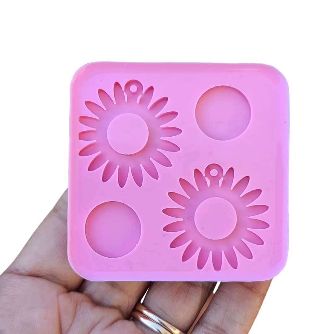 Sunflower Silicone Mold for Epoxy Resin - DIY Earrings, Keychains, Pins & Charms Making - Perfect for Jewelry, Crafts & Gift Making