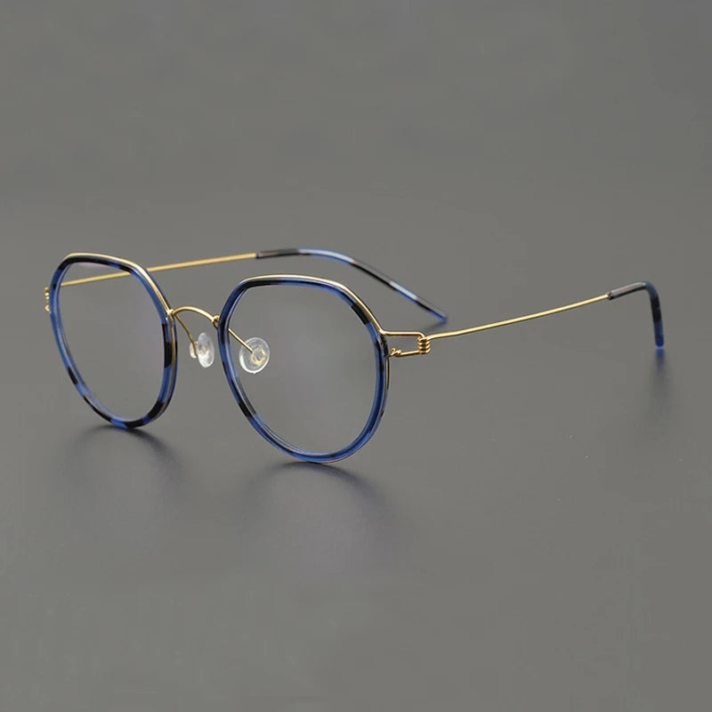 Unisex Black Titanium Flat Top Oval Eyeglasses Frame 6061 - Lightweight & Durable Screwless Design for Men & Women | Perfect for Reading, Work & Fashion Accessories