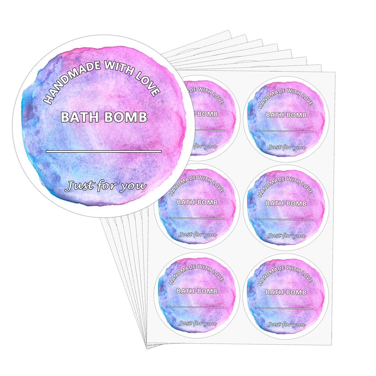 2 Inch Waterproof Bath Bomb Labels Stickers - 300 Pcs for DIY Bath Bomb Making Kit, Gift Wrapping & Spa Party Favors | Premium Adhesive & Customizable Design