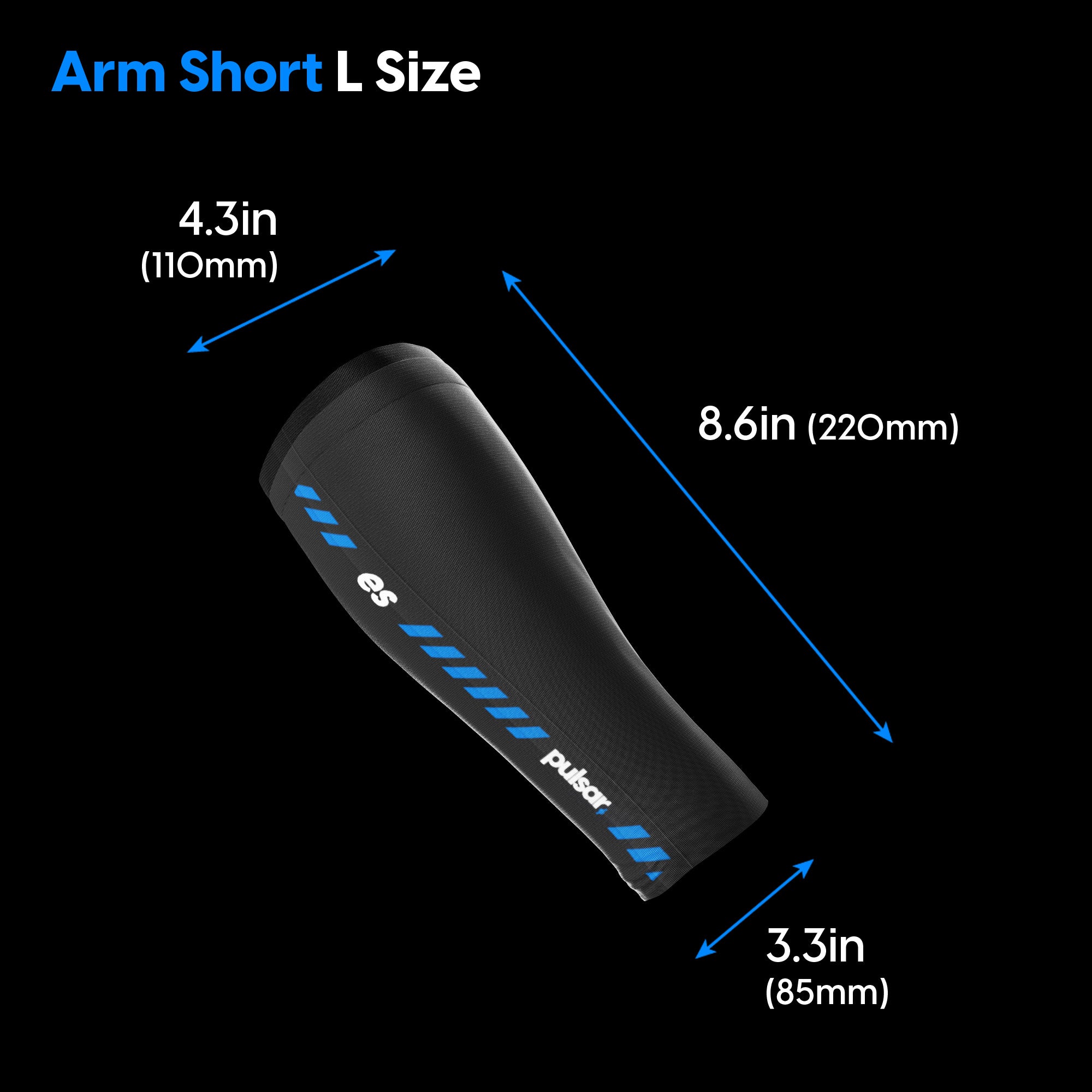 Pulsar eS Arm Sleeve - Compression Arm & Short Sleeve for Sports, Running, Basketball & Outdoor Activities - Breathable & UV Protection