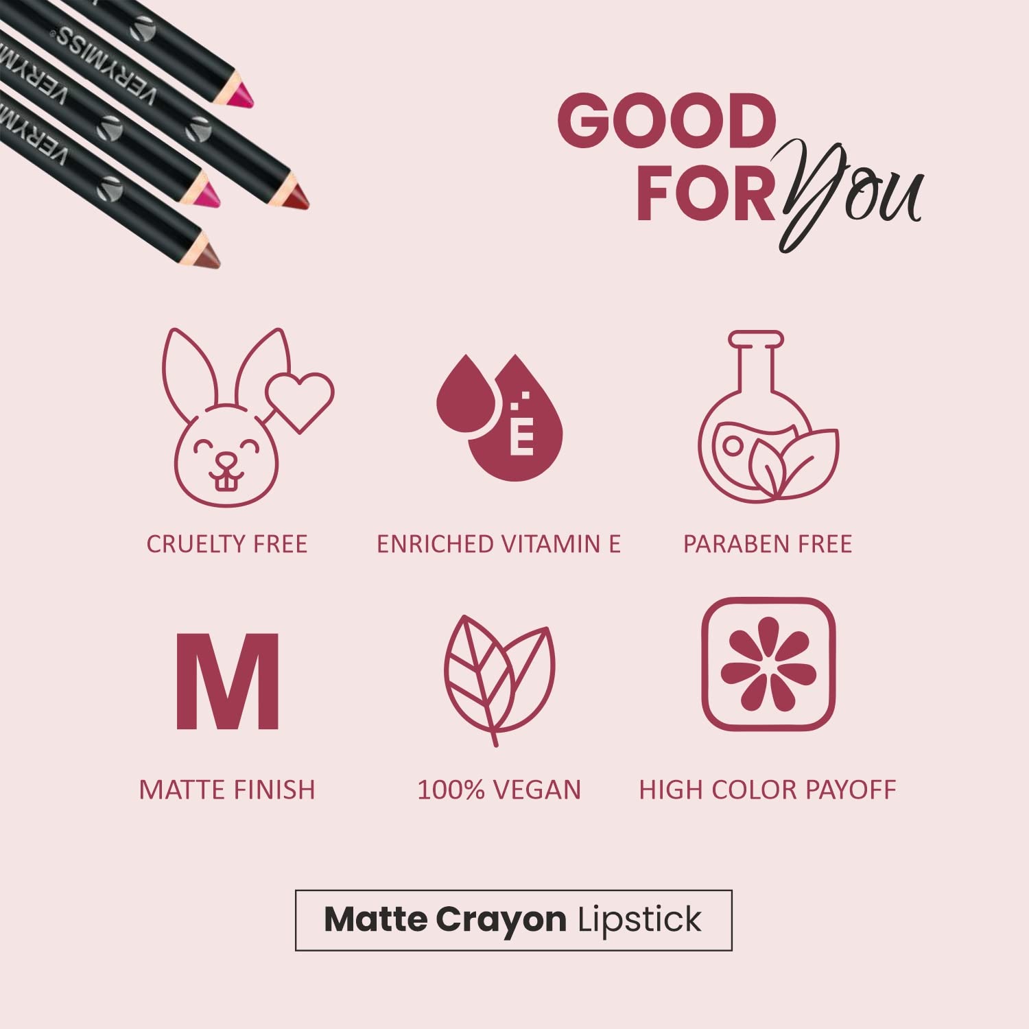 VERYMISS Matte Crayon Lipstick - 2.8g Chocolate Nut - Long Lasting Moisturizing Lip Color for Women - Perfect for Everyday Wear, Date Night & Special Occasions
