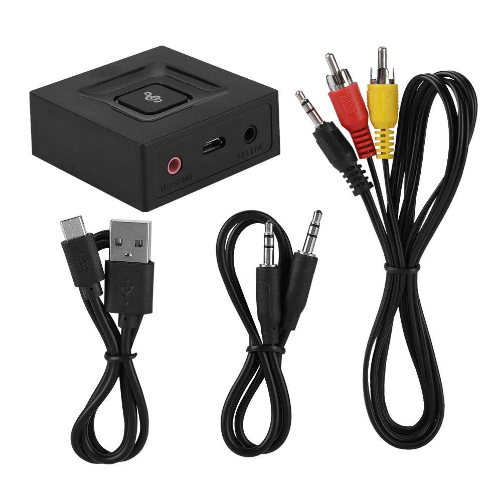 2-in-1 Bluetooth 5.0 Transmitter & Receiver - Wireless Audio Adapter with 3.5mm AUX, Noise Cancelling & Stereo Surround Sound for TV, PC, Phone, Car Speaker & Headphones - Perfect for Home Entertainment, Gaming & Hands-Free Calling