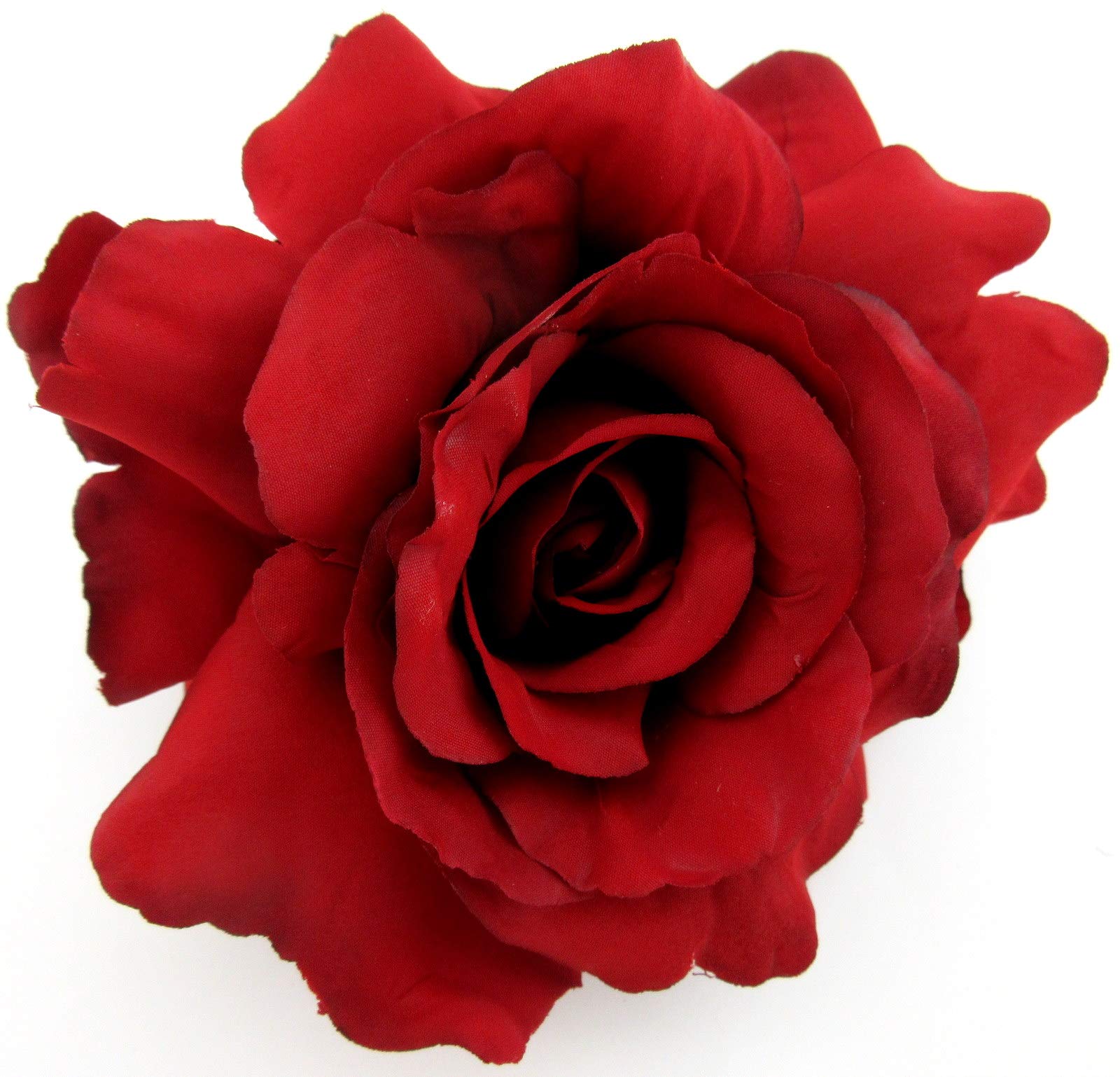 5 Inch Red Rose Silk Flower Hair Clip - Elegant Bridal Hair Accessories for Weddings, Prom, Parties & Special Occasions
