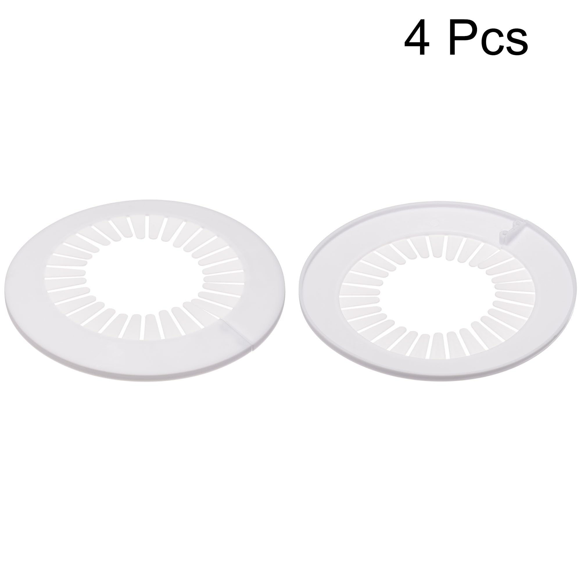 uxcell 90mm-100mm White PP Plastic Pipe Cover Decoration - 4pcs Escutcheon for Water Pipe & Drain Line Protection | Perfect for Bathroom, Kitchen & Basement Plumbing