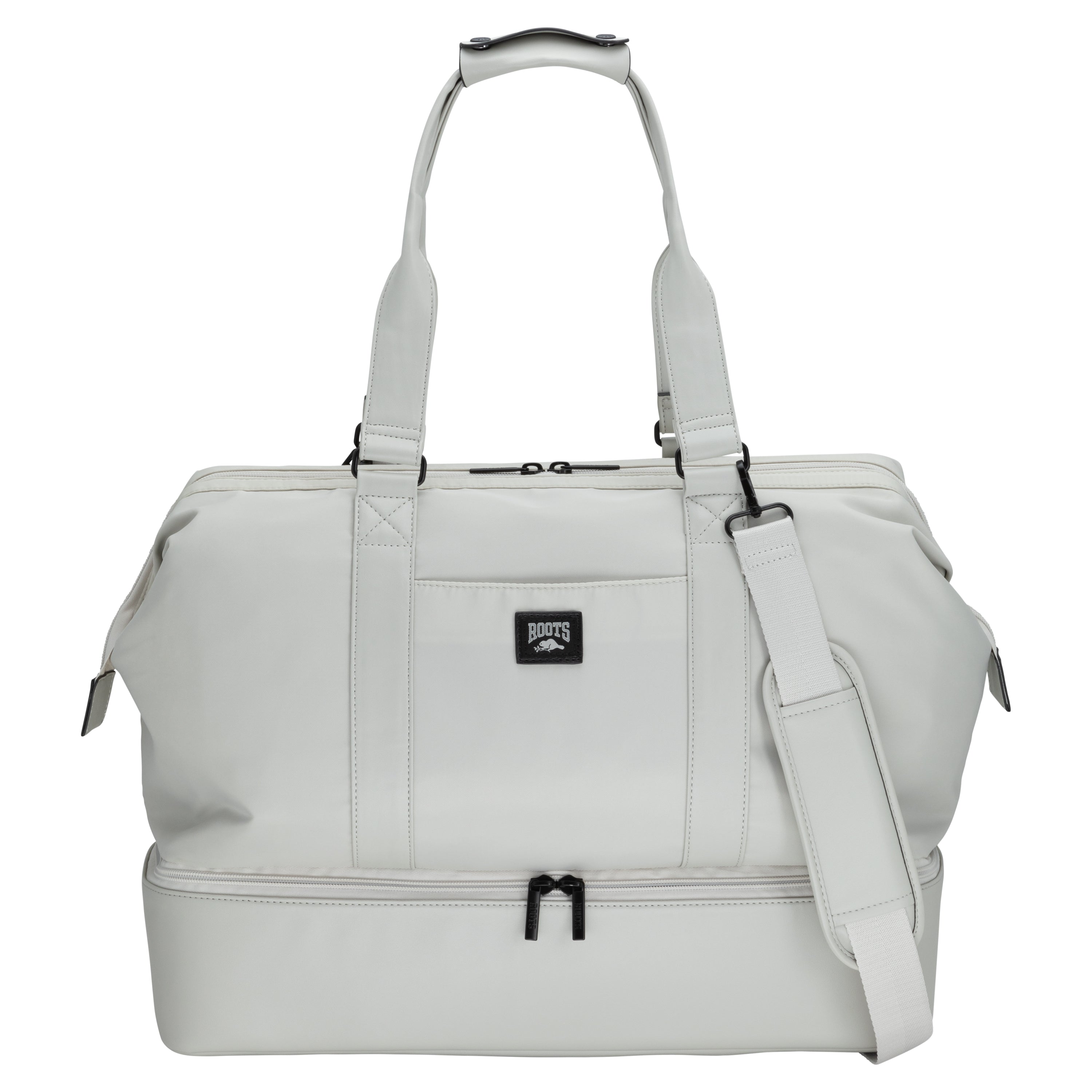 Roots Travel Drop Bottom Weekender Bag - Durable Canvas Overnight Bag for Men & Women | Perfect for Weekend Getaways, Business Trips & Gym Use