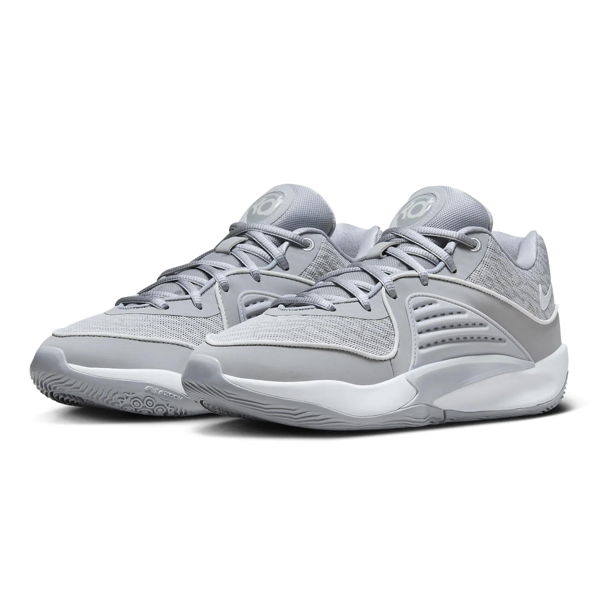Nike KD16 Basketball Shoes for Men & Women - Wolf Grey/White - Size 9 Men/10.5 Women - High-Performance Court Shoes for Indoor & Outdoor Basketball Games