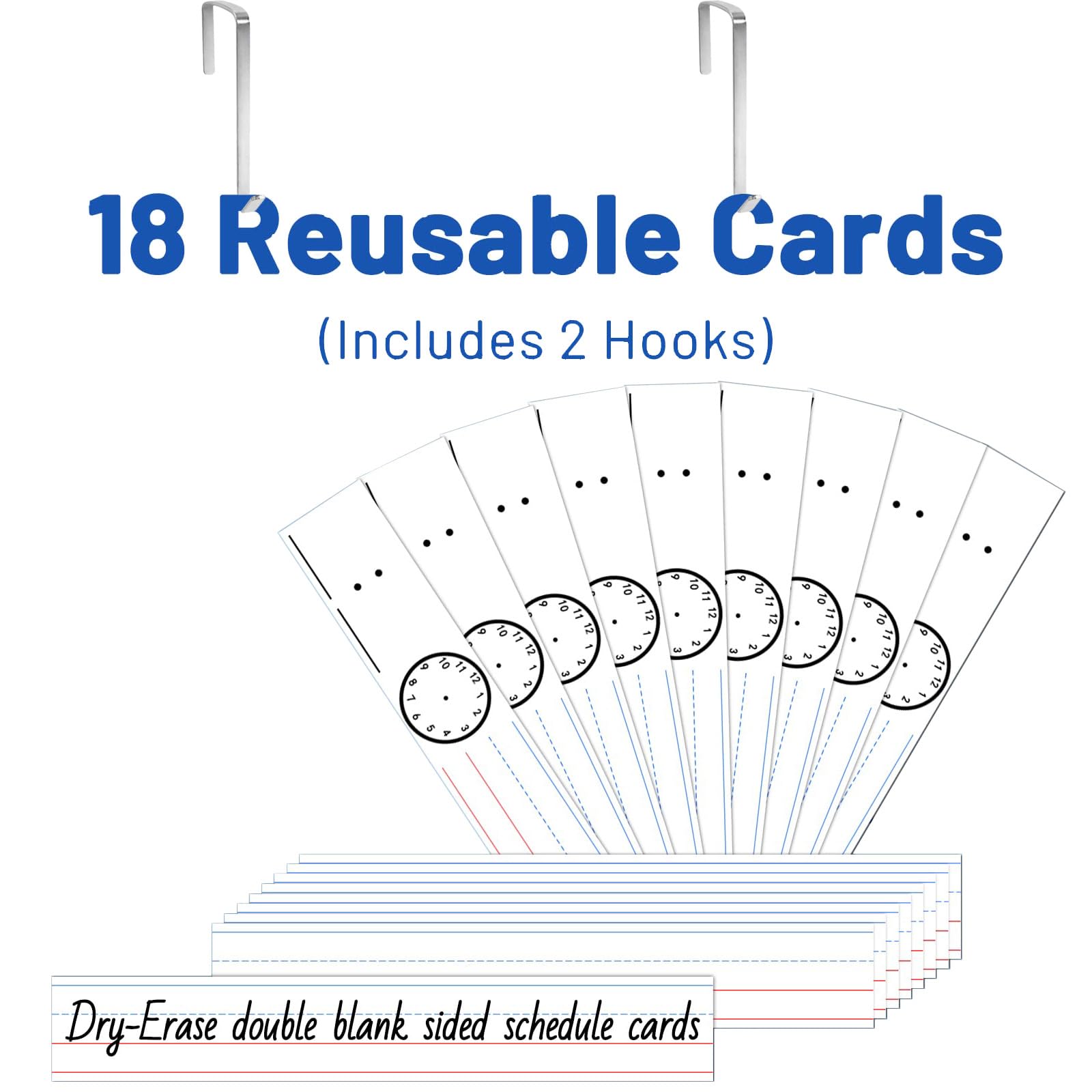 ZKOO Daily Schedule Pocket Chart - 13+1 Pockets with 18 Blank Double-Sided Reusable Cards - Classroom Organization & Teacher Supplies for Homeschool, Preschool & Elementary School - Perfect for Visual Schedules, Behavior Charts & Classroom Management (Black)