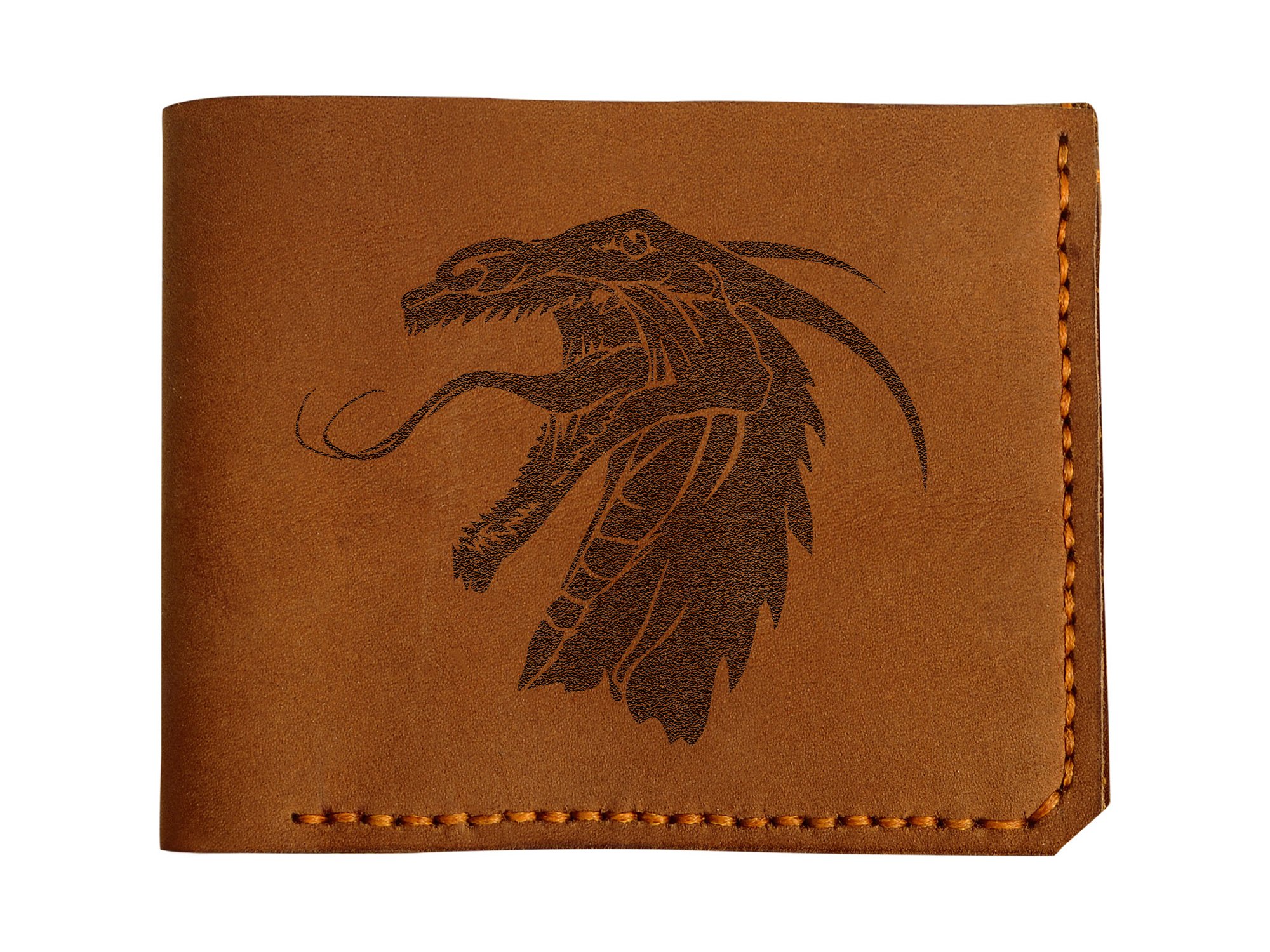 Genuine Handmade Pull-Up Leather Wallet for Men - Dragon Abstract Design - Perfect for Everyday Use, Travel & Gift Giving
