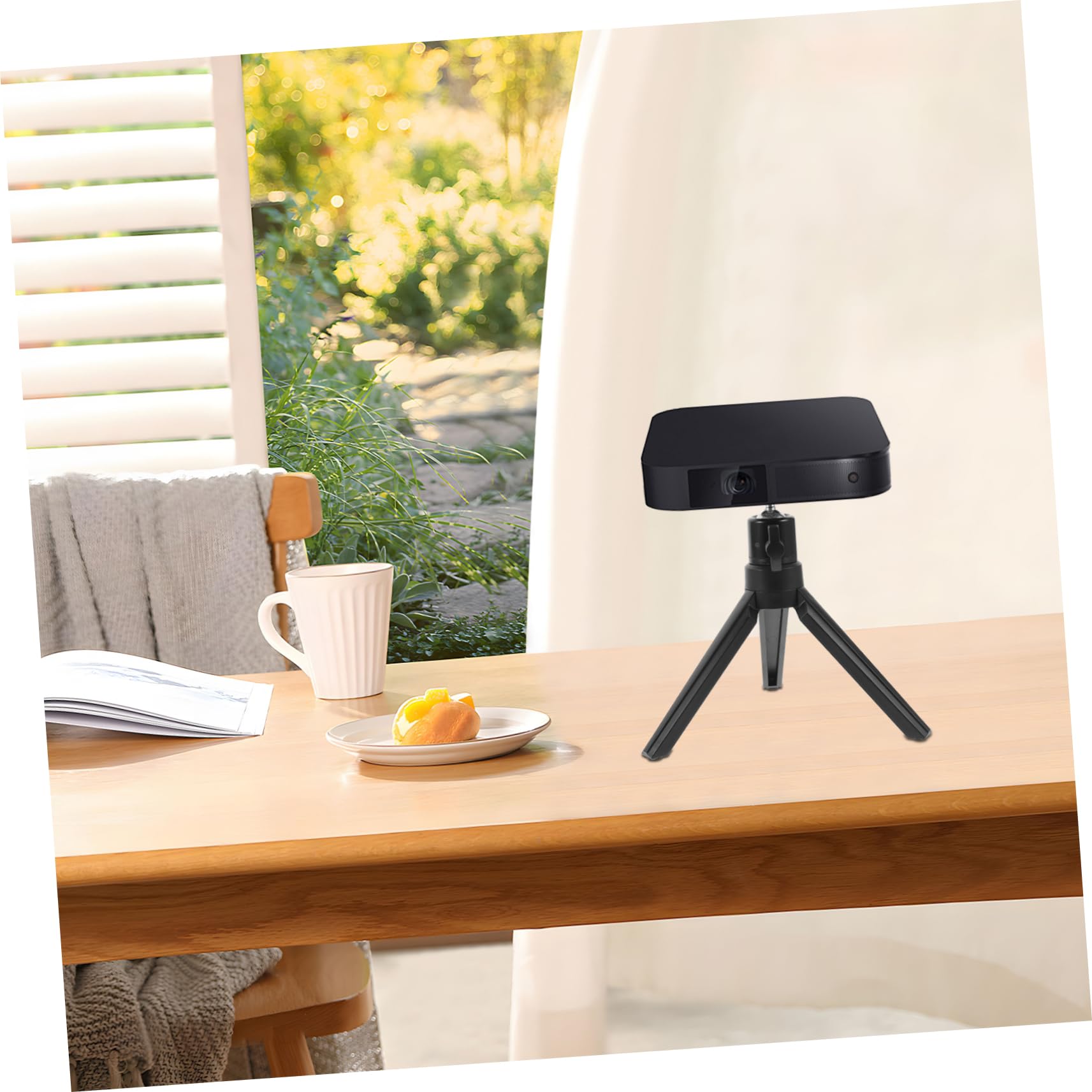 HOMSFOU Adjustable Phone Tripod Stand with Foldable Mini Projector Mount - Universal Phone Holder for Recording, Streaming & Photography - Perfect for Vlogging, TikTok, YouTube & Video Calls