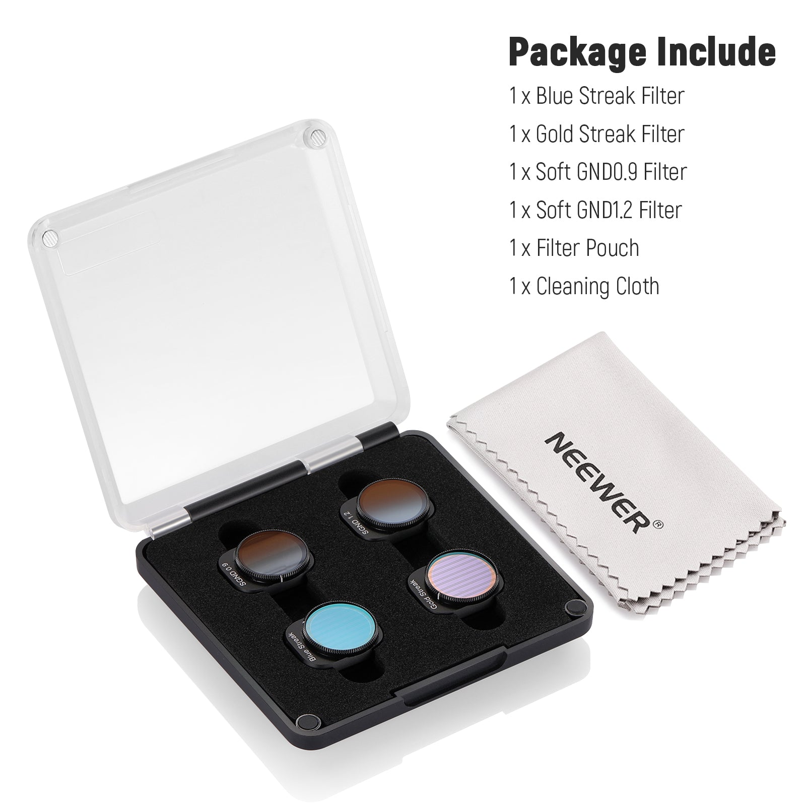 NEEWER FL 29 4-Pack ND & Effect Filter Kit for DJI Mini 3/Mini 3 Pro Drone - Enhance Aerial Photography with Variable Light Control for Cinematic Shots