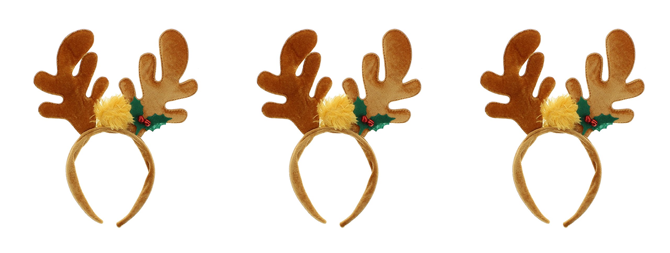 Zac's Alter Ego Pack of 3 Christmas Headbands - Festive Holiday Hair Accessories for Women, Men & Kids - Perfect for Christmas Parties, Family Photos & Holiday Celebrations