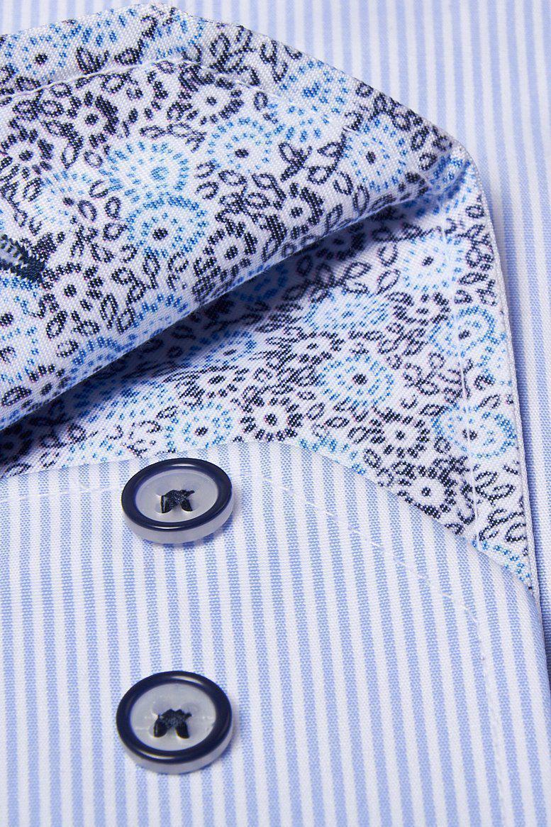 Shelby Sky Blue Stripe Penny Collar Shirt for Men - Classic Preppy Style Button Down Oxford Shirt - Perfect for Business Casual, Office Wear & Summer Outfits