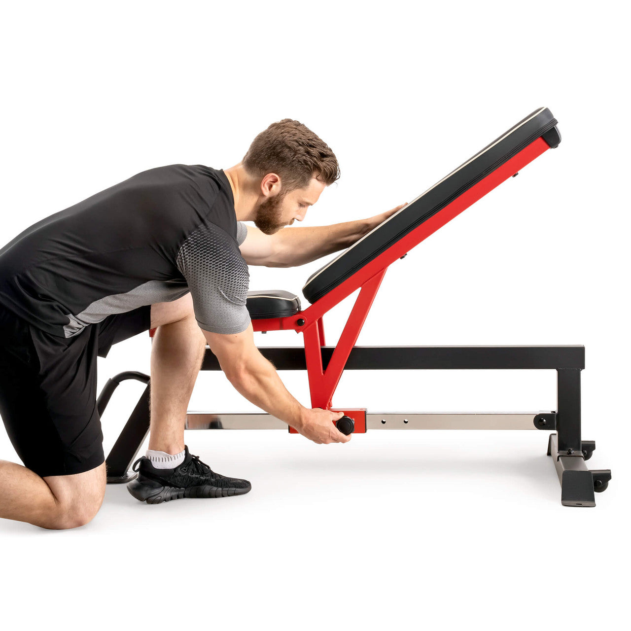 Marcy Adjustable Utility Bench with Chrome Sliding Track SB 5429 - Home Gym Workout Equipment for Strength Training & Weight Lifting